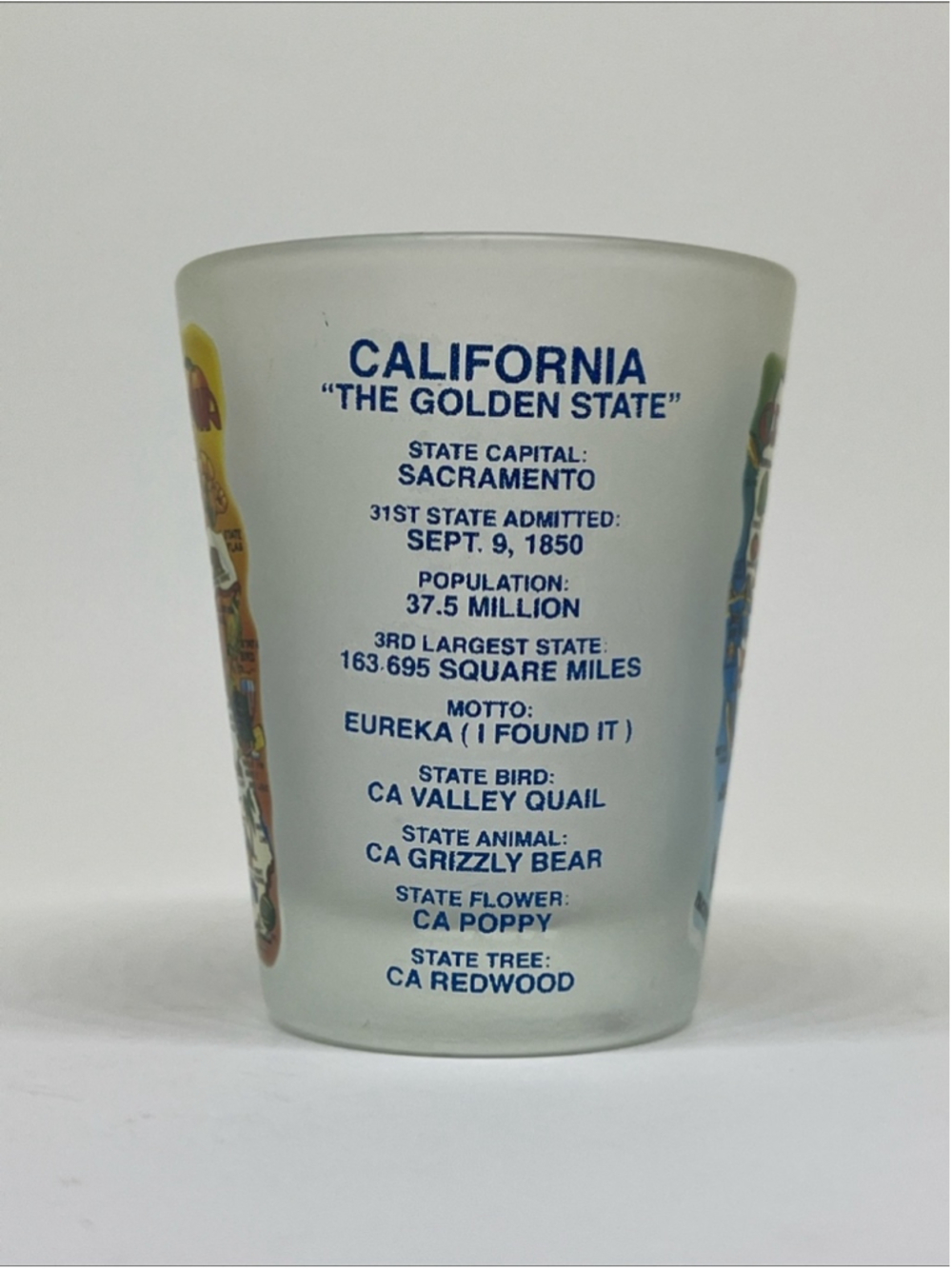 Frosted California Map Shot Glass - Multicolor - Picture 2 of 3
